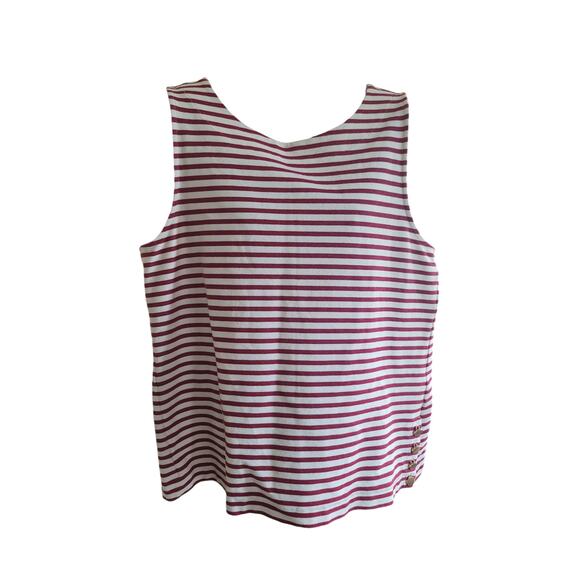 Ann Taylor Factory Women's Large White Red Striped Sleeveless Top - Picture 8 of 8